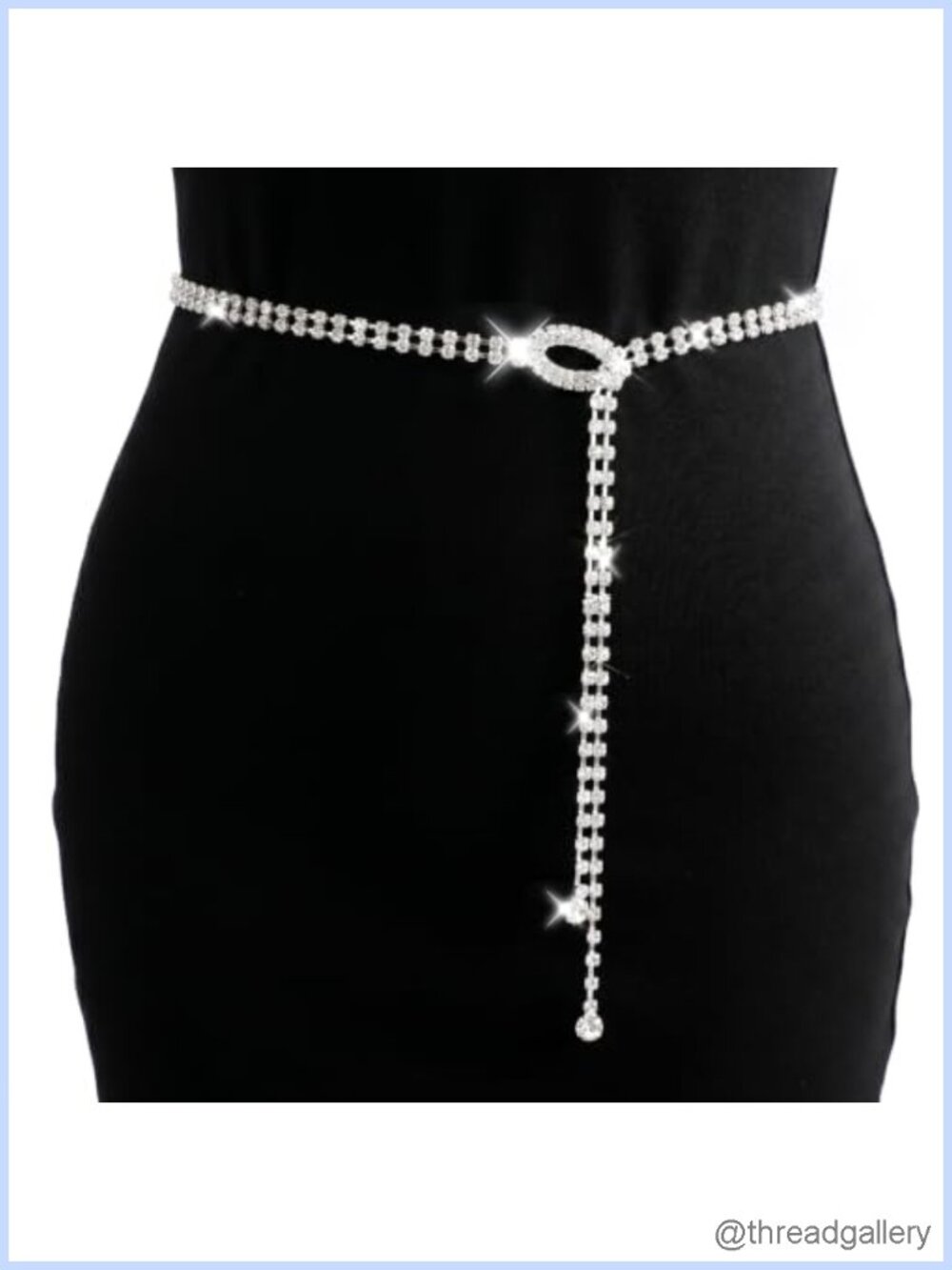 Rhinestone Chain Belt Glass Crystals Zinc Alloy Adjustable Sparkly